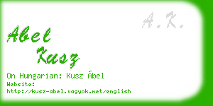 abel kusz business card