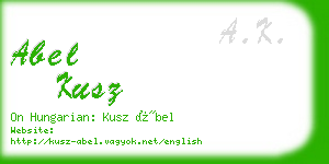 abel kusz business card